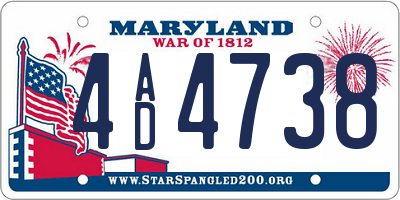 MD license plate 4AD4738