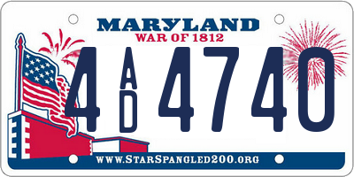 MD license plate 4AD4740