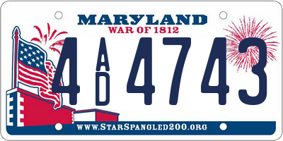 MD license plate 4AD4743
