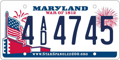 MD license plate 4AD4745