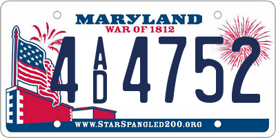 MD license plate 4AD4752