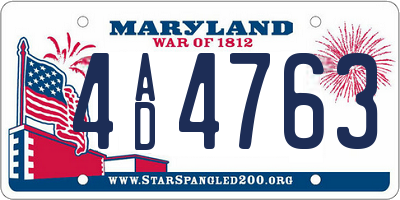 MD license plate 4AD4763
