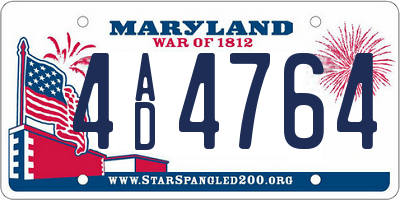 MD license plate 4AD4764