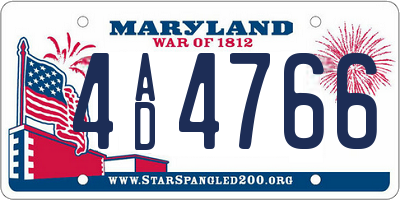 MD license plate 4AD4766
