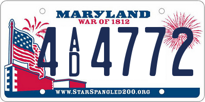 MD license plate 4AD4772