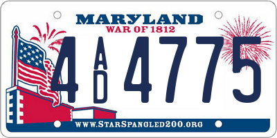 MD license plate 4AD4775