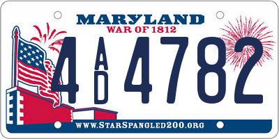 MD license plate 4AD4782