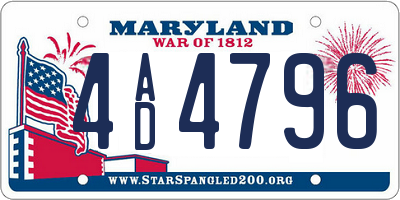 MD license plate 4AD4796