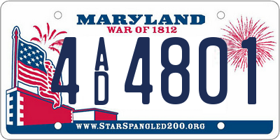 MD license plate 4AD4801