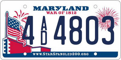 MD license plate 4AD4803