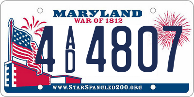 MD license plate 4AD4807