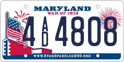 MD license plate 4AD4808