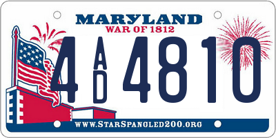 MD license plate 4AD4810