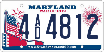 MD license plate 4AD4812