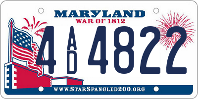 MD license plate 4AD4822