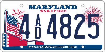 MD license plate 4AD4825