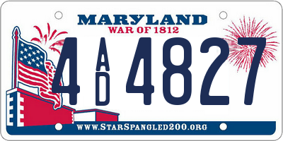 MD license plate 4AD4827