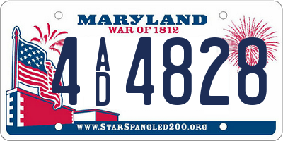 MD license plate 4AD4828