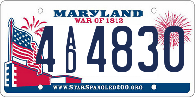 MD license plate 4AD4830