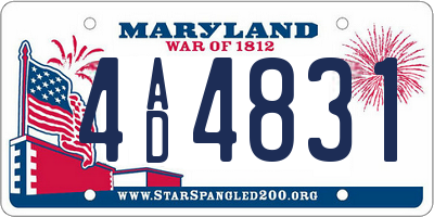 MD license plate 4AD4831