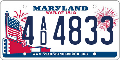 MD license plate 4AD4833
