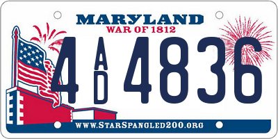 MD license plate 4AD4836
