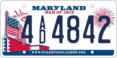 MD license plate 4AD4842