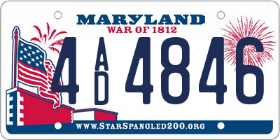MD license plate 4AD4846