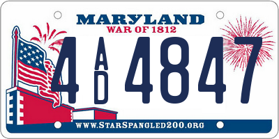 MD license plate 4AD4847
