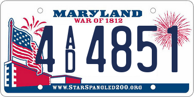 MD license plate 4AD4851