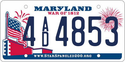 MD license plate 4AD4853