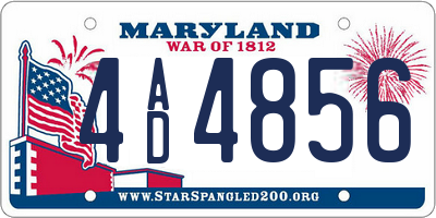 MD license plate 4AD4856