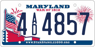 MD license plate 4AD4857