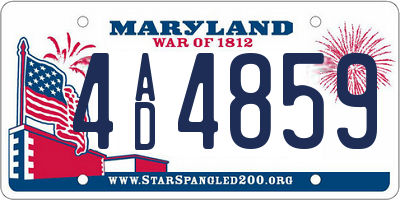 MD license plate 4AD4859