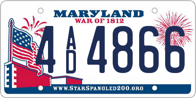 MD license plate 4AD4866