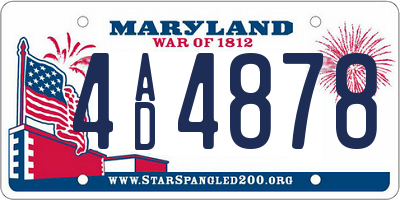 MD license plate 4AD4878