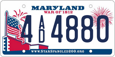 MD license plate 4AD4880