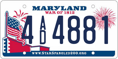 MD license plate 4AD4881