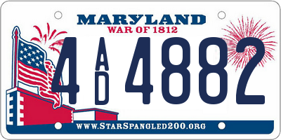 MD license plate 4AD4882