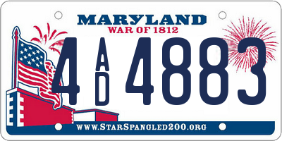 MD license plate 4AD4883