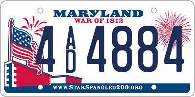 MD license plate 4AD4884