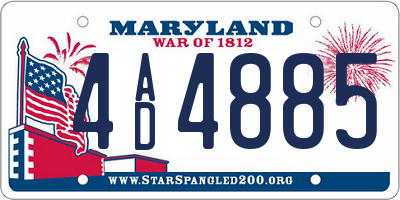MD license plate 4AD4885