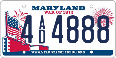 MD license plate 4AD4888
