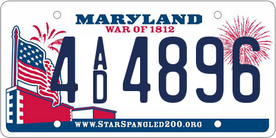 MD license plate 4AD4896