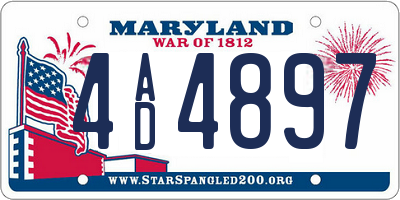 MD license plate 4AD4897