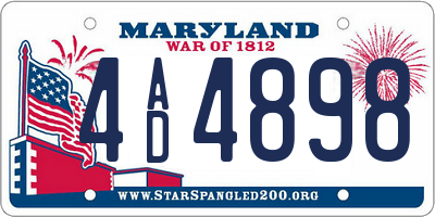 MD license plate 4AD4898