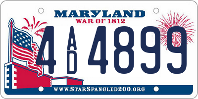 MD license plate 4AD4899