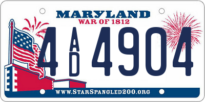 MD license plate 4AD4904