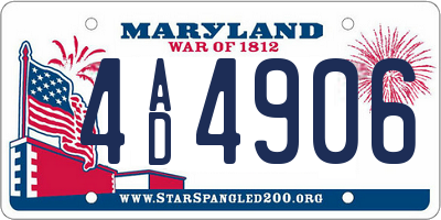 MD license plate 4AD4906