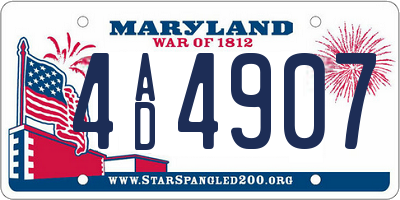 MD license plate 4AD4907